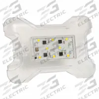 GROTE Dome Light: Rectangular, 12V DC, LED, Clear, Clear, 4 3/4 in Overall Ht, 7 11/16 in Overall Lg (MPN 61121). Key specifications — Lens Color: Clear; Electrical Connection: Blunt Cut; Housing Color: Clear; Brand: GROTE; Operating Voltage: 12V DC; Mount Style: Surface.