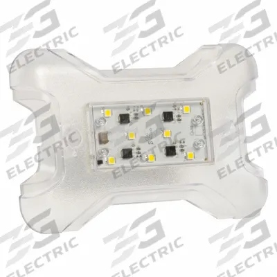 GROTE Dome Light: Rectangular, 12V DC, LED, Clear, Clear, 4 3/4 in Overall Ht - Rectangular Dome Lights