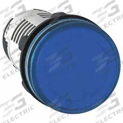 SCHNEIDER ELECTRIC Pilot Light: 22 mm Panel Mounting Hole Dia, LED, Blue, XB7 (MPN XB7EV06GP). Key specifications — Brand: SCHNEIDER.