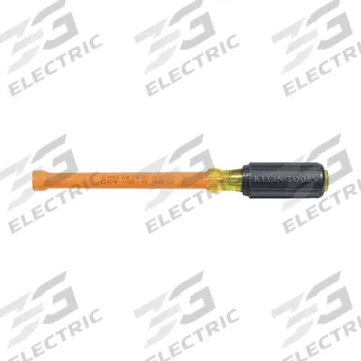 KLEIN TOOLS Hollow Round Shank Nut Driver: Straight, SAE, Without Magnetized Tip, Std - Insulated Nut Drivers