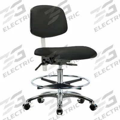 APPROVED VENDOR Cleanroom Task Chair: Vinyl, Armless, Ht Range 21 1/2 in to 29 in, 18 1/2 in Seat Wd - Vinyl Cleanroom Chairs