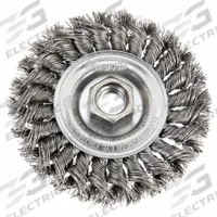 WEILER Wire Wheel Brush: Twisted Steel, 4" Dia x 1/2" Wd, 5/8"-11 Arbor, 0.02" Fill (MPN 94253). Key specifications — Brand: WEILER.