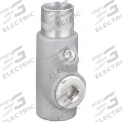 Sealing Fitting - Vertical and Horizontal: Aluminum, 2 in Trade Size, Male to Female (MPN EYM-200AL). Key specifications — Brand: APPLETON ELECTRIC; Finish: Powder Coated; Connection Type: Threaded; Thread Gender: Male to Female; Ends - Hazardous Fittings: 2 in FNPT x 2 in MNPT; Material: Aluminum; Hazardous Location Rating: Class II, Division 1 and 2, Groups E, F, G; Thread Type: NPT.