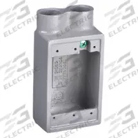 HUBBELL KILLARK Electrical Box: Iron, Rectangular, 1 Gangs, 3/4 in Hub Size, 18 cu in Capacity, Gray (MPN FSS-2M). Key specifications — Color: Gray; Brand: HUBBELL KILLARK.