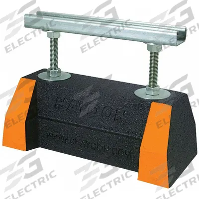 ANVIL H Block Support: Rubber Base, Galvanized Steel, 10.88 in Overall Lg - Elevated Support Block Systems with Strut Channel
