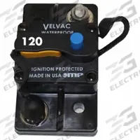 Automotive Circuit Breaker: Type III, 30V DC, 3 kA at 30V DC, Blade (MPN 091008). Key specifications — Series: Type III; Voltage: 30V DC; Interrupt Rating: 3 kA at 30V DC; Terminal Connection: Blade; Circuit Breaker Type: Hi-Amp Circuit Breaker; Brand: VELVAC.