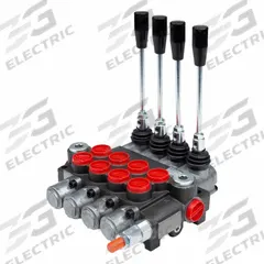 CHIEF Hydraulic Directional Control Valve: Four-Way / Three Positions, Tandem Center, 4 Spools (MPN 220909). Key specifications — attr1017968: CHIEF; attr1017969: Tandem Center; attr1018005: Spring Center To Neutral.