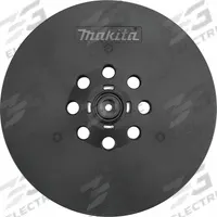 MAKITA Disc Backup Pad: 9 in Wd, Round, Hook and Loop, Soft, For XLS01, 8 Vacuum Holes, Rubber (MPN 199939-3). Key specifications — attr667743: Disc Backup Pad; attr667724: Round; attr667738: 8; attr667733: Rubber; attr667729: XLS01; attr667721: 199939-3; attr667725: MAKITA.