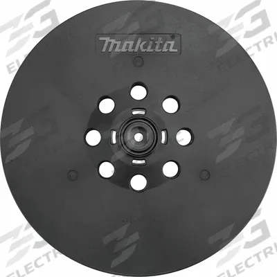 MAKITA Disc Backup Pad: 9 in Wd, Round, Hook and Loop, Soft, For XLS01, 8 Vacuum Holes - Backing Pads for Power Sanders