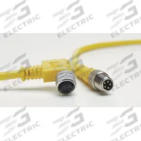 Cordset: M8 Female Straight X Bare Wire, 3 Pins, Yellow, PVC, 10 m Cable Lg, 24 AWG Wire Size (MPN 403000A10M100). Key specifications — Cable Jacket Color: Yellow; End 1 Mounting Orientation: Straight; End 1 Gender: Female; End 1 Connection Type: M8; Cable Jacket Material: PVC; Brand: BRAD HARRISON; IP Rating: IP67; End 2 Connection Type: Bare Wire.