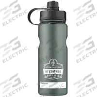 CHILL-ITS BY ERGODYNE Water Bottle: 34 oz Capacity, Black, Plastic, BPA-Free, 10 1/4 in Overall Ht (MPN 5151). Key specifications — Brand: CHILL-ITS BY ERGODYNE.