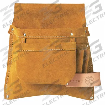 KLEIN TOOLS Tool Pouch: For 3 in Belt Wd - Max, 4 Pockets - Leather Tool Pouches