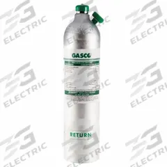 GASCO Calibration Gas: Air/Nitrogen, Refillable, CH4, Calibration Gas, 116 L Cylinder Capacity, C-10 (MPN ME CPA16). Key specifications — For Use With: C-10; Background Gas: Air; Brand: GASCO; CGA Number: 116ES-132-CP; Gas Mixture: Methane 99.999%; Reusability: Refillable.