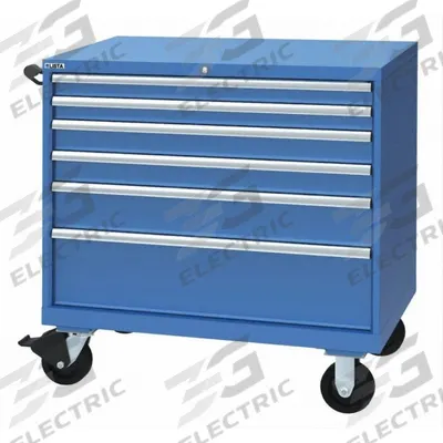 LISTA Modular Drawer Cabinet: 40 1/4 in x 22 1/2 in x 43 1/4 in, 6 Drawers, Tubular - Lista Mobile Modular Drawer Cabinets