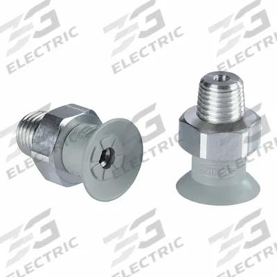 SCHMALZ Vacuum Pad Assembly: 1/8 in NPT, 16.8 mm Pad Dia, NBR, 55 A, Gray - Flat Type Electronics Industry Vacuum Pad Assemblies
