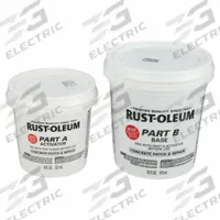 RUST-OLEUM Concrete Repair Compound: Concrete Patch & Repair, Epoxy, 24 oz Container Size, Box, Gray (MPN 301012). Key specifications — Color: Gray; Series: Concrete Patch & Repair; Coverage: 0.6 sq ft @ 1/2 in; Brand: RUST-OLEUM; Compatible Materials: Concrete & Masonry; VOC Content Range: No VOC.