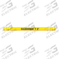 Clearance Bar: 96 in Overall Lg, 7 3/8 in Outside Dia, Yellow, HDPE, Indoor/Outdoor (MPN HTGRD796YW). Key specifications — Includes: (2) Eye Hooks; Color: Yellow; Includes Mounting Hardware: Mounting Hardware Included; Material: HDPE; Use Location: Outdoor; Stripe Color: White; Brand: APPROVED VENDOR.