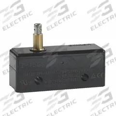 OMRON Snap Action Switch: Plunger Actuator, 1NO/1NC, Solder (MPN Z-15GS). Key specifications — AC Contact Rating: 15 A @ 250 V; Electrical Connection: Solder; Series: Z; Brand: OMRON.
