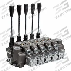 HYDRO CUSTOM Hydraulic Directional Control Valve: Four-Way / Three Positions, 13 gpm Flow Rate - Max (MPN 228318). Key specifications — Actuation Mechanism: Manual; Port Connections: Outlet; Spool Action: Spring Center To Neutral; Work Connection Size: #8; Work Connection Type: SAE O-Ring Boss; Brand: HYDRO CUSTOM; Pressure Connection Size: #10.
