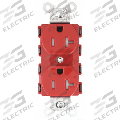 HUBBELL Receptacle: Duplex, 5-20, Red, 125V AC, 20 A, 2 Pole / 3 Wire (MPN SNAP5362RTRA) - General Purpose Receptacles