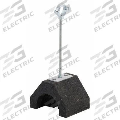 DURA-BLOK Pipe Support Block: Rubber Base, Zinc-Plated Steel, 4.8 in Overall Lg - Support Blocks with Split-Ring Clamp
