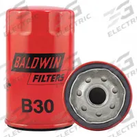 BALDWIN FILTERS Oil Filter: B30, 13/16"-16 Thread Size, 5 1/8 in Overall Ht, 3 in Outside Dia, Oil. Key specifications — Baldwin Interchange: B30; Brand: BALDWIN FILTERS; Compatible Vehicle Make: GM; Includes: G449-B Attached Gasket; Media Material: Cellulose.