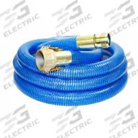 Suction and Discharge Hose: 1 in Hose Inside Dia., 90 psi, Blue/Clear, 1 in x 1 in Fitting Size (MPN BWS100-20CN). Key specifications — Temp. Range: -40° to 150°F; Hose Color: Blue; Brand: KURIYAMA.