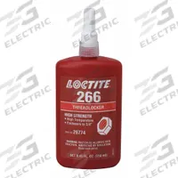 LOCTITE High-Strength Threadlocker: 266, Red, High-Temp Resistant, 8.45 fl oz, Bottle, 1 EA (MPN 232331)