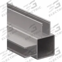 Double-Flanged Square Tube Profile: 1 in x 1 in, 4 ft Lg, 2 Open Slots, Aluminum, 5/16 in Slot Wd (MPN 13FT9030-48). Key specifications — Series: 13 Series; Product Type: Double-Flanged Tube Profile; Material: Aluminum; System of Measurement: Inch; Framing Type: Press-Fit; Manufacturer Part Number: 13FT9030-48; Brand: FAZTEK; Finish: Anodized.