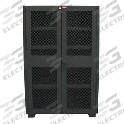 JAMCO Storage Cabinet: 36 in x 24 in x 78 in, 4 Adj Shelves, Swing Handle & Padlock Hasp - Industrial Ventilated Shelf Cabinets