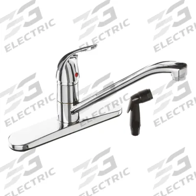 ZURN Low Arc Kitchen Faucet: AquaSpec, Brass, Single-Post, Deck, 3 Mounting Holes - Single-Post Kitchen Faucets