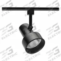 Track Lighting Head: Incandescent, Step Shape, 75 W, 4 3/8 in Dia, 6 in Lg, Compatible with Track J (MPN R512 BLB BL). Key specifications — Brand: JUNO LIGHTING; Lighting Technology: Incandescent; Housing Color: Black with Black Baffle.