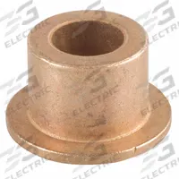 Flanged Sleeve Bearing: Bronze, SAE 841, 5/16 in Bore, 7/16 in OD, 3/8 in Lg, SAE 30 Oil, 3 PK (MPN EF050706). Key specifications — System of Measurement: Inch; Lubricant Material: SAE 30 Oil; Lubrication Method: Embedded; Material Grade: SAE 841; Flange Type: Flanged; Brand: BUNTING BEARINGS.