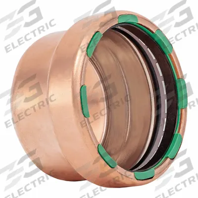 QUICKFITTING SUREPRESS Crimp Cap: Cap, 2 1/2 in CTS x 2 1/2 in CTS size, Press-fit - Plumbing Copper & Bronze Press Tube Fittings with Seal Window