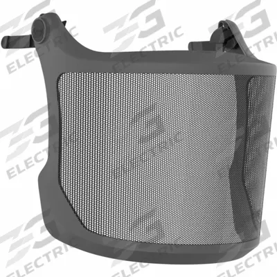 PIP Face Shield: Uncoated, Metal Detectable/Reusable, Black, Steel Visor Material - PIP Face Shield Assemblies for Hard Hats & Helmets
