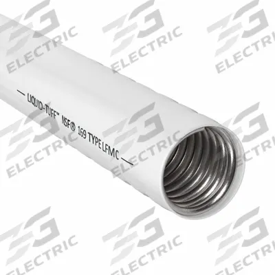 AFC Liquid-Tight Flex Metal Conduit: 1 1/2 in Trade Size, White, 50 ft Nominal Lg - Food Grade Liquid-Tight Flexible Metal Conduit