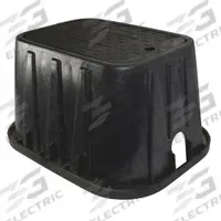 NDS Meter Box: Polyolefin, Rectangular, 12 in Overall Ht, 15 3/4 in Overall Wd, 19 in Overall Lg (MPN D1200-DITR). Key specifications — Brand: NDS; Material: Polyolefin; Color: Black.