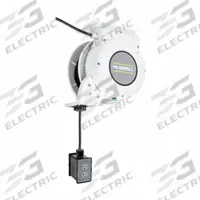 HUBBELL WIRING DEVICE-KELLEMS Extension Cord Reel: Ratchet Lock, 45 ft Cord Lg, 12 AWG, SJO, 5-20P (MPN HBLM45123R220M1). Key specifications — Retractable Cord Ending NEMA Configuration: 5-20R; Feeder Cord Ending NEMA Configuration: 5-20P; Brand: HUBBELL WIRING DEVICE-KELLEMS.