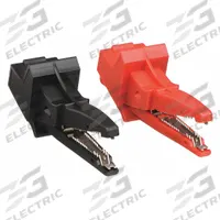 POMONA Test Clip: CAT III 1000V, Alligator Clip, 3 5/8 in Lg, Steel, Black/Red, 1,000 V Max Volt (MPN 6041A). Key specifications — Color: Black/Red; Brand: POMONA.