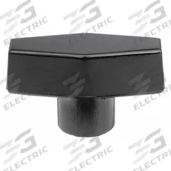 DAVIES Hand Knob: T, Thermoset, 3/8"-16 Thread, 22 mm Thread Lg, 2 in Dia (MPN 3090-K). Key specifications