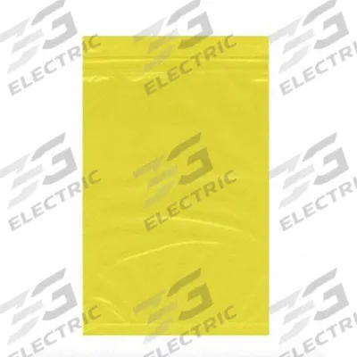 APPROVED VENDOR Packaging Bag: Yellow, 2 mil Thick, 9 in Wd, 12 in Lg, Zipper Bag - Color-Coding Reclosable Poly Bags