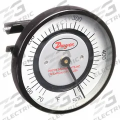 DWYER Clip Pipe Mount Dial Thermometer: 70°F to 500°F, +/- 2% Accuracy, 2 in Dial Dia (MPN STC371). Key specifications — Accuracy: +/- 2%; Brand: DWYER.