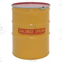 APPROVED VENDOR Salvage Drum: Steel, 110 gal, Bolt Ring, 16 ga / 16 ga / 16 ga, Salvage Drum, Steel (MPN HM11001). Key specifications — Drum Material: Steel; Drum Head Type: Open Head; UN Rating Solids: 1A2/Y409/S; UN Rating Liquids: Not Rated; Drum Message Text: Salvage Drum; Closing Ring Material: Steel; For Holding: Solids; Brand: APPROVED VENDOR.