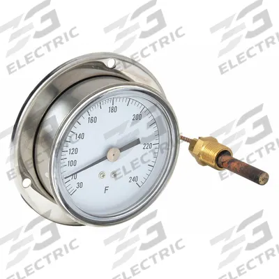 APPROVED VENDOR Analog Panel Mount Thermometer: 30°F to 240°F, ±1°F Scale Division - General Purpose Panel Mount Dial Thermometers