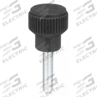 Hand Knob: Knurled, Plastic w/ Steel Thread, #10-32 Thread, 20 mm Thread Lg, 21 mm Dia, Gray (MPN K0247.1A1X20). Key specifications — Brand: KIPP; Color: Gray.