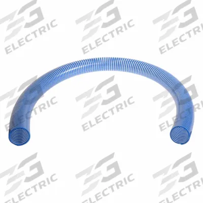 KURIYAMA Suction and Discharge Hose: 1 1/2 in Hose Inside Dia., 90 psi, Blue/Clear - PVC Bulk Water Suction & Discharge Hoses with PVC Helix Reinforcement