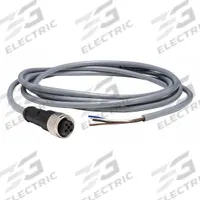 Cordset: M12 Female Straight X Bare Wire, 4 Pins, Gray, PVC, 5 m Cable Lg, 3 A Max Current (A) (MPN XZCPV1141L5). Key specifications — Cable Jacket Color: Gray; End 1 Gender: Female; End 1 Mounting Orientation: Straight; End 2 Connection Type: Bare Wire; IP Rating: IP67; Brand: TELEMECANIQUE SENSORS; Wire Size: 22 AWG; Cable Jacket Material: PVC.