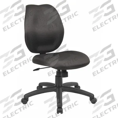 BOSS Office Chair: Black, Fabric Material, 19 1/2 in Back Ht, 20 in Seat Wd - Armless Office Chairs