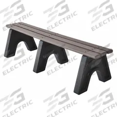 ULTRASITE Outdoor Bench: Sport, 72 in Overall Lg, 18 in Overall Ht, Gray, Black, Plank Surface (MPN PB 6GRASPOE). Key specifications — Manufacturer Part Number: PB 6GRASPOE; Brand: ULTRASITE; Frame Color: Black; Product Type: Outdoor Bench; Seat Color: Gray; Series: Sport.