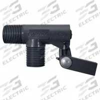 KERICK Float Valve: For Water Media, Angle Valve Body, Float Valve Body, Horizontal Piping, PVC, NPT (MPN PS050525). Key specifications — Mounting: Horizontal Piping; Standards: Standard 169; Arm Adjustability: Adjustable; Connection Gender - Side 1: Male; Connection Gender - Side 2: Male; Brand: KERICK; Connection Type - Side 1: NPT; Connection Type - Side 2: NPT.